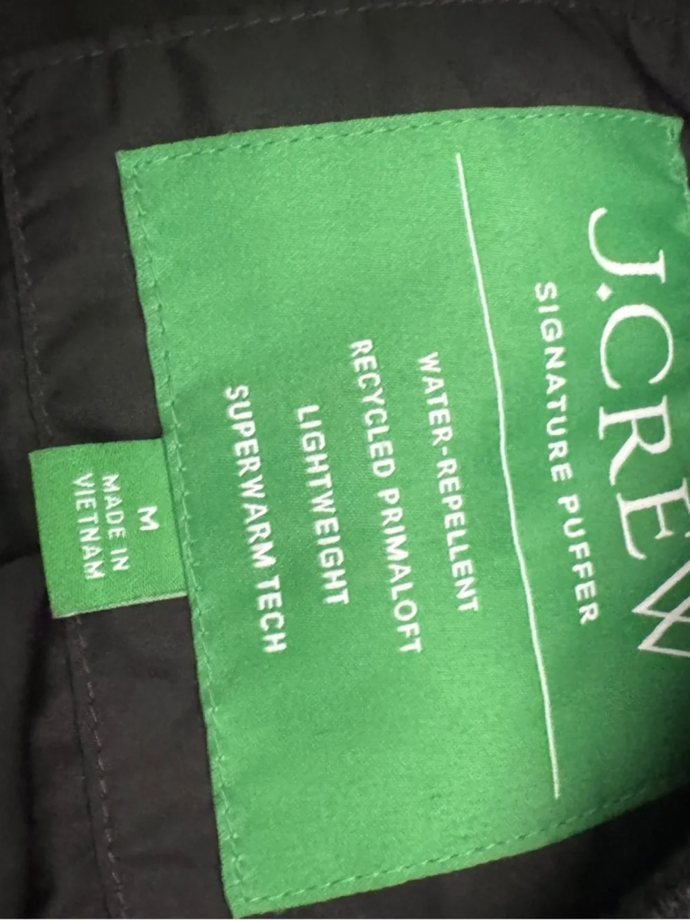 J. Crew Black Quilted Hooded Puffer Jacket